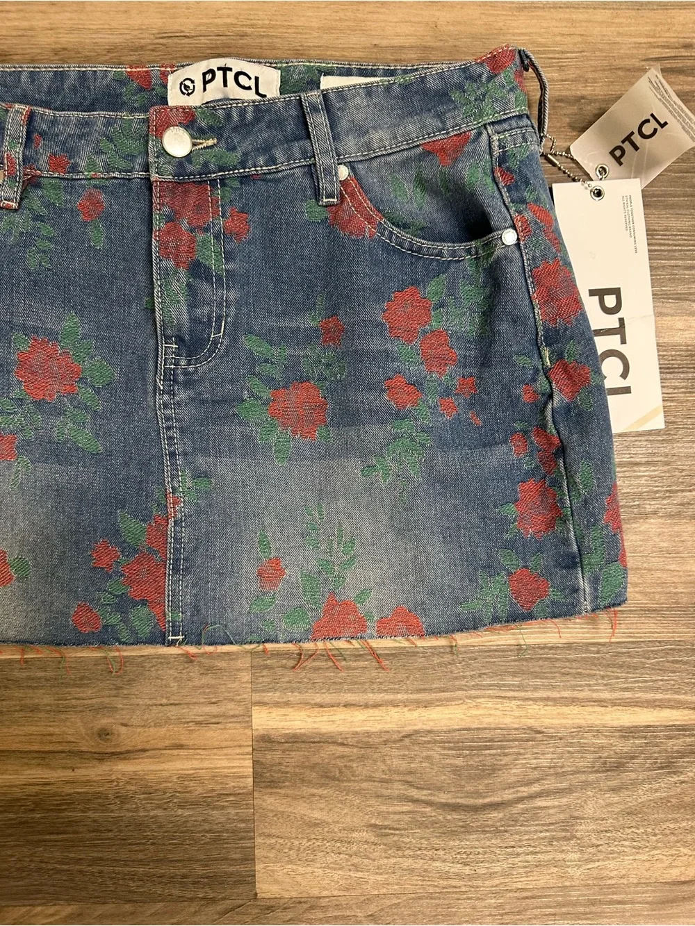 PTCL Floral Denim Shorts